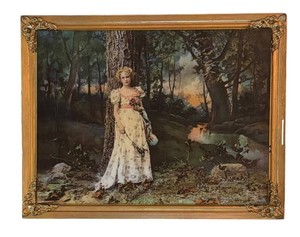 LL2 - Antique Victorian Lithograph Print Ullman Manufacturing Co. Framed 1900