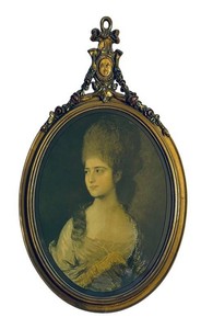 LL2 - Portrait of Miss Elizabeth Linley Framed Print by Thomas Gainsborough