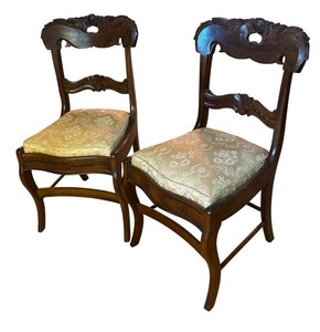 LL2 - Pair of Antique 1850s Side Chairs