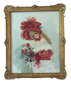 LL2 - Vintage Henrietta Dunn Mears Gibson Girl Framed Print
