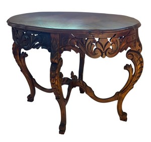 LL2 - Antique Walnut Center Table Bookmatched Top