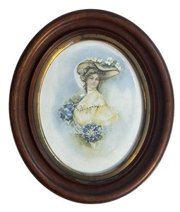 LL2 - Vintage Edwardian Lady Print in Oval Frame