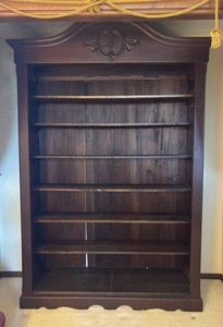LL2 - Antique 1800s Carved Wooden Bookshelf
