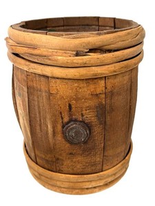 LL2 - Antique Primitive Staved Herring KegFirkin  Antique Holland Herring Fisheries Kirkin
