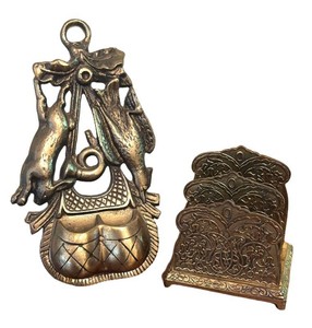 LL2 - Vintage Brass Match Holder & Letter Organizer