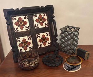 LL2 - Vintage Tray, Candle Holders, Agate Slabs and More