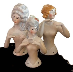 LL2 - Three Vintage Porcelain Half Dolls
