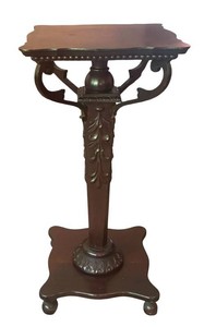 DR - Antique Victorian Mahogany Pedestal Stand