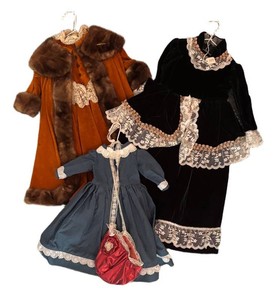 FC - Three Charming Vintage Doll Dresses