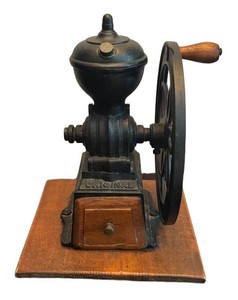 K - Vintage Hand-Crank Flywheel Coffee Grinder