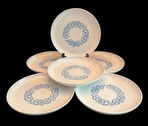K - Six Vintage Denby-Langley Dinner Plates