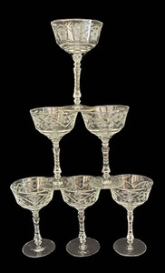 DR - Vintage Libbey Rock Sharpe Halifax Stemware - Set of 6