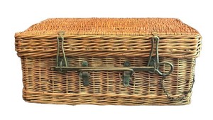 K - Antique Coracle Basket With Locking Bar