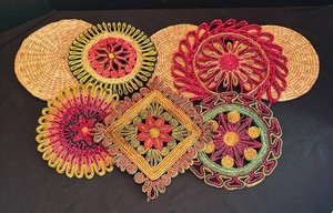 K - Vintage Woven Trivet Assortment