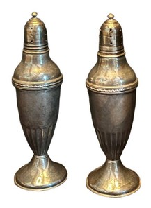 KH - Vintage Weighted Sterling Silver Salt and Pepper Shakers