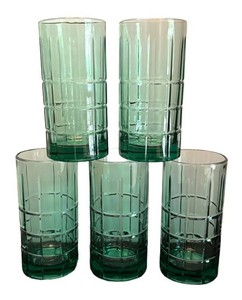 K - Five Vintage Anchor Hocking Tartan Iced Tea Glasses