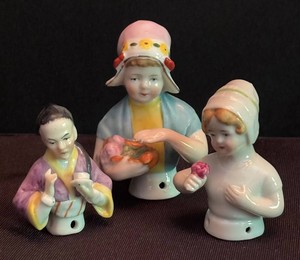 DR - Vintage Porcelain Half Doll Trio