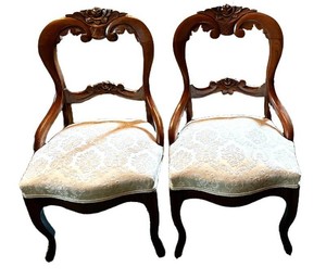 LL1 - Pair of 19-Century French Victorian Side Chairs
