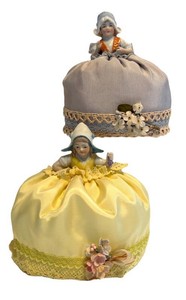 LL1 - Antique Half Doll Pin Cushions (Lot of 2)
