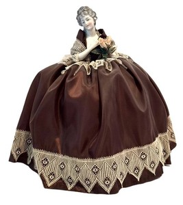 LL1 - Antique Bisque Porcelain German Half Doll Pincushion