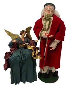 LL1 - Carpepesta-Style Mache Angel Tree Topper & Dept 56 Scrooge Figurine Mixed Lot