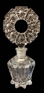 LL2 - Vintage Pressed Glass Perfume Bottle With Stopper