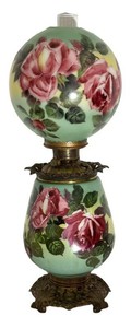 LR - Vintage Gone With the Wind Parlor Oil Lamp
