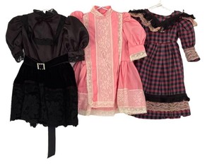 B3 - Doll Dresses Plaid Pink Black (Lot of 3)