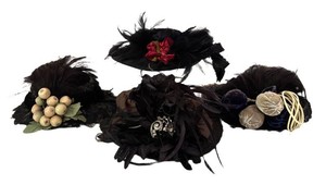 LR - Doll Hats Feathered Mixed Lot of 4
