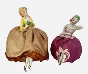 DR - Porcelain Half Dolls Pin Cushions (Lot of 2)
