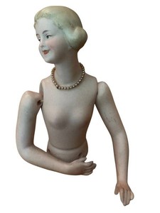 DR - Antique Porcelain Half Doll Arms Away