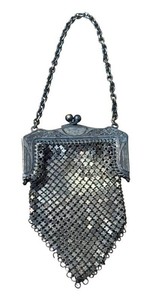 BN - Antique Chatelaine Purse Metal Mesh Bag