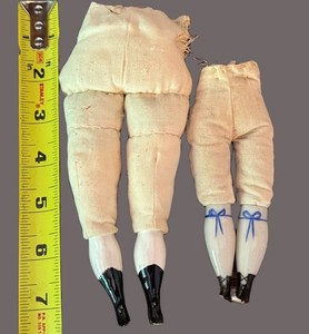 BN - Antique Porcelain Half Doll Legs 2 Pairs