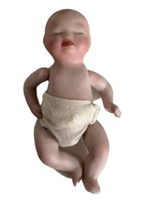 BN - Vintage Miniature Bisque Porcelain Baby Doll 3.5 in