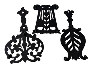 LLW - Cast Metal Trivets - Vintage Decorative Set of 3