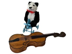 BN - Miniature Violin & Panda Tricycle Toy Display
