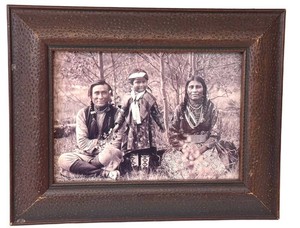 LLW - Antique 1907 Framed Photograph Samson Beaver, Leah & Frances Louise