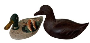 Vintage Wooden Duck Figurines (Lot of 2)