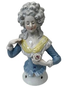 LLW - Antique Half Doll - Gebruder Heubach Marie Antoinette Style 6487