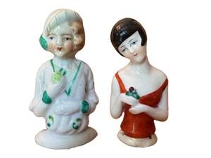 BN - Antique Porcelain Half Dolls (Lot of 2)