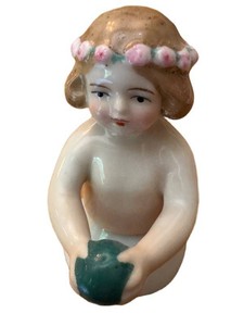 DR - Antique Porcelain Half Doll for Pin Cushion