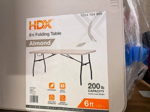 HDX 6ft Folding Table-Almond