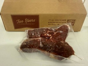 D. 10.00lbs Two Rivers Beef Ribeye Roll Steaks-Vaccum Sealed 3-4 Steaks Per Package-3-4 Packages per Case.