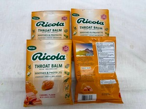 SSS. 4x 32 Wrapped Drops Ricola Throat Balm-Carmel