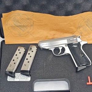 Walther PPKS, 380ACP, Stainless, 3 Magazines,in Box