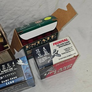 4 Boxes Federal 12 ga, #4 Lead Shells, Plus Box of Hulls