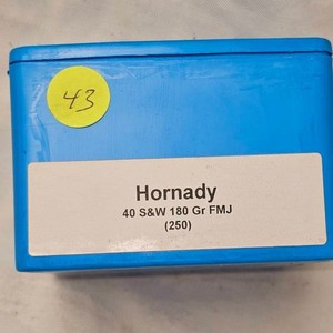 Hornady 40SW 180gr FMJ Reloading Bullets-250