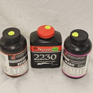 H110 Powder 1lb, 2230 Powder 1 lb, H380-12lb