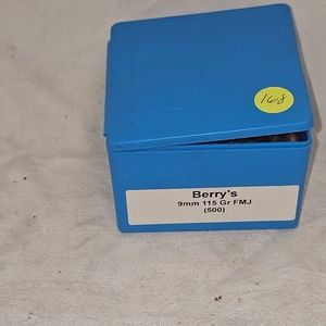 Berrys Bullets 9mm 115gr FMJ, 500 Bullets