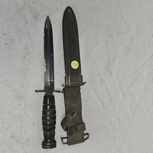 Original WWII MI Carbine Leather Bayonet & Sheath